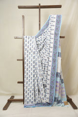 Ivory Lavender HBP Cotton Saree - SRILCS3348