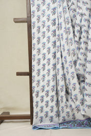 Ivory Lavender HBP Cotton Saree - SRILCS3348