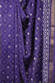 Purple HBP Cotton Silk Saree With Maheshwari Border - SRPCSS1481