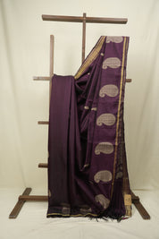 Plum Raw Silk  Saree - SRPRSS1058