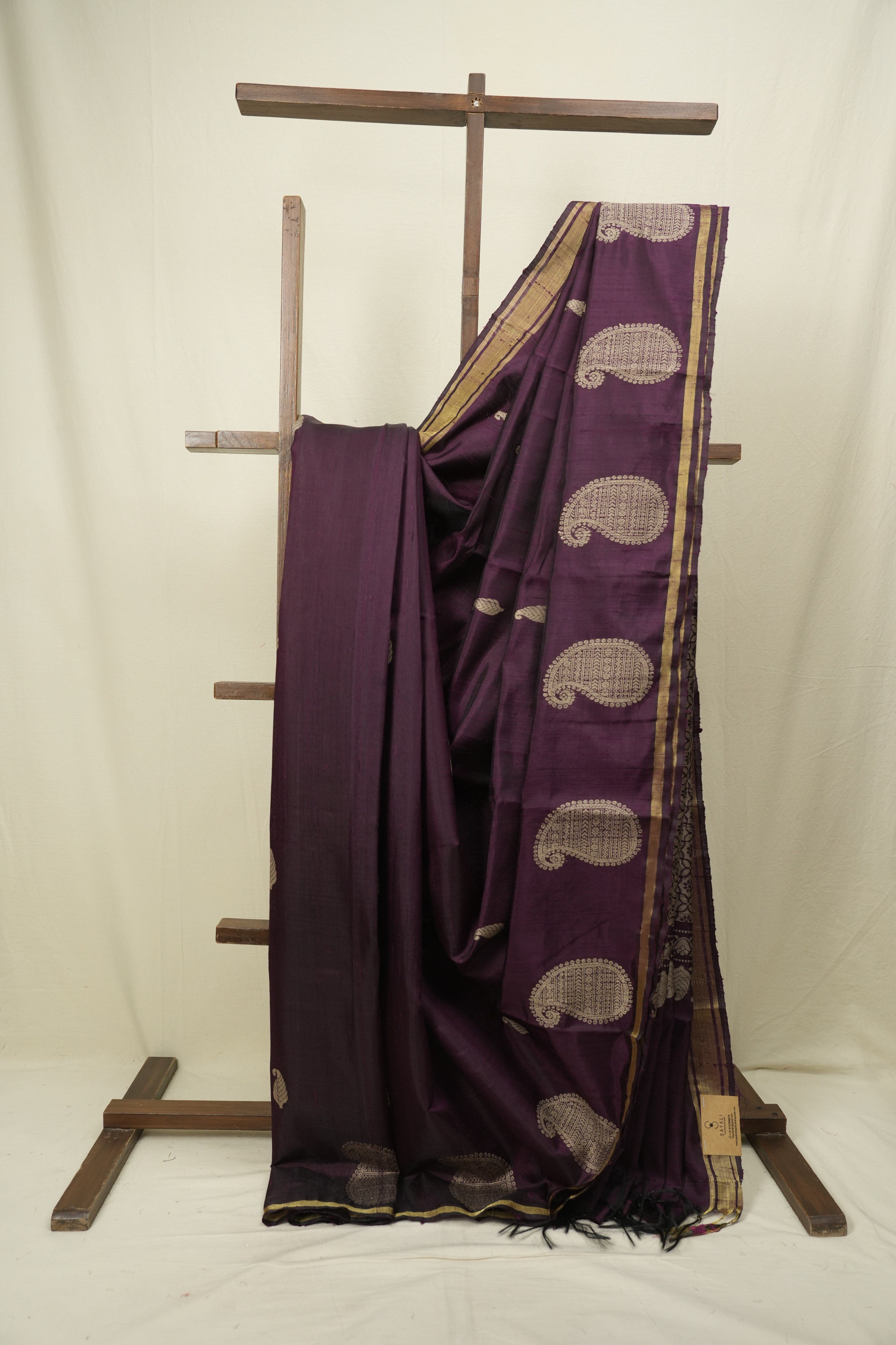 Plum Raw Silk  Saree - SRPRSS1058