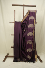 Plum Raw Silk  Saree - SRPRSS1058