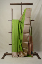 Parrot Green Chanderi Silk Saree-SRPGCSS39