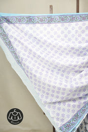 Ivory Lavender HBP Cotton Saree - SRILCS3348