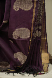 Plum Raw Silk  Saree - SRPRSS1058