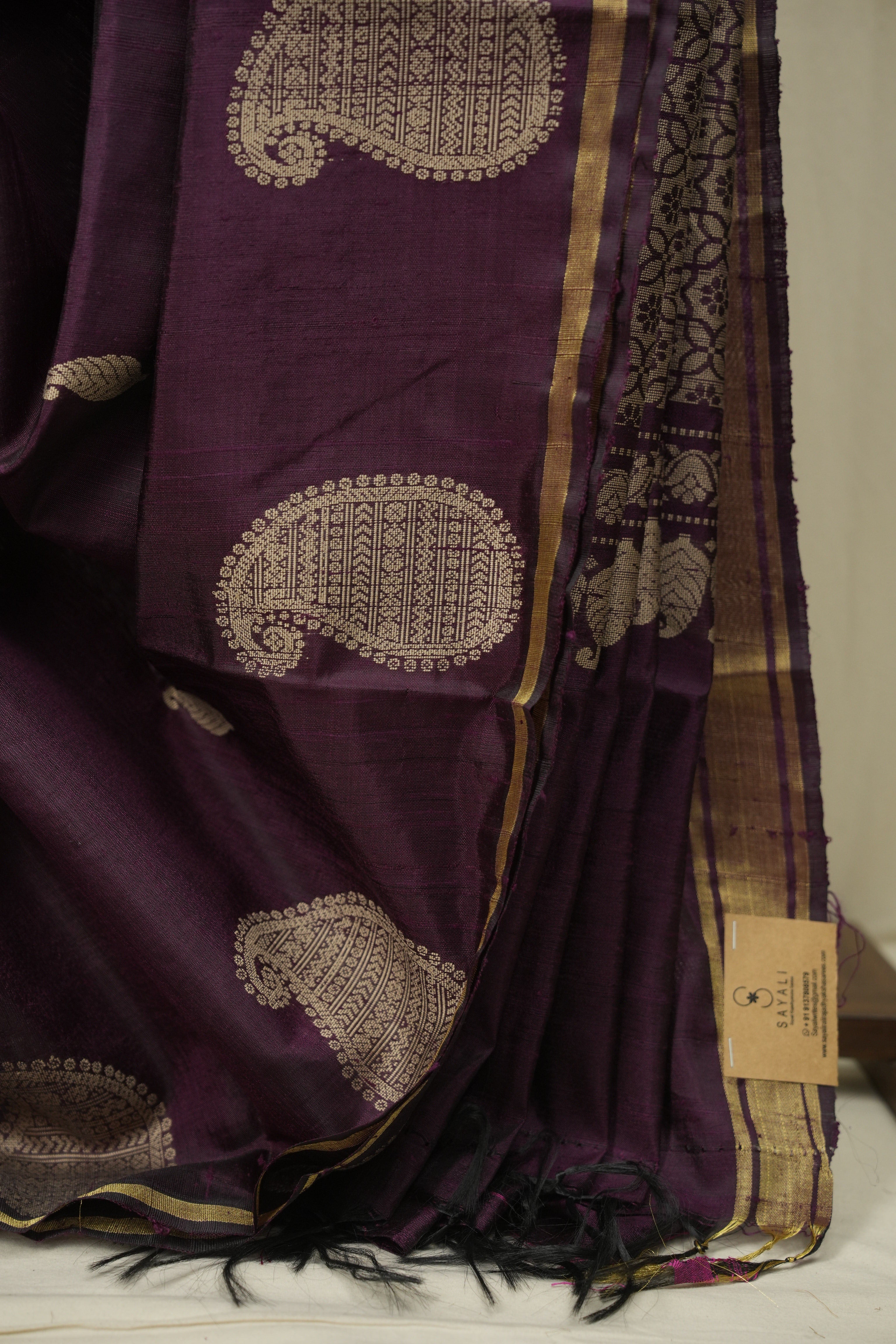 Plum Raw Silk  Saree - SRPRSS1058