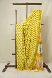 Yellow HBP Cotton Saree - SRYCS3365