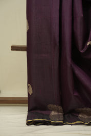 Plum Raw Silk  Saree - SRPRSS1058