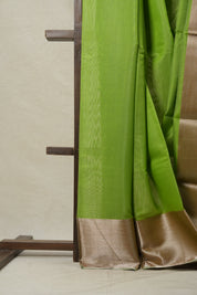 Parrot Green Chanderi Silk Saree-SRPGCSS39