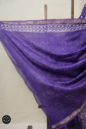 Purple HBP Cotton Silk Saree With Maheshwari Border - SRPCSS1481