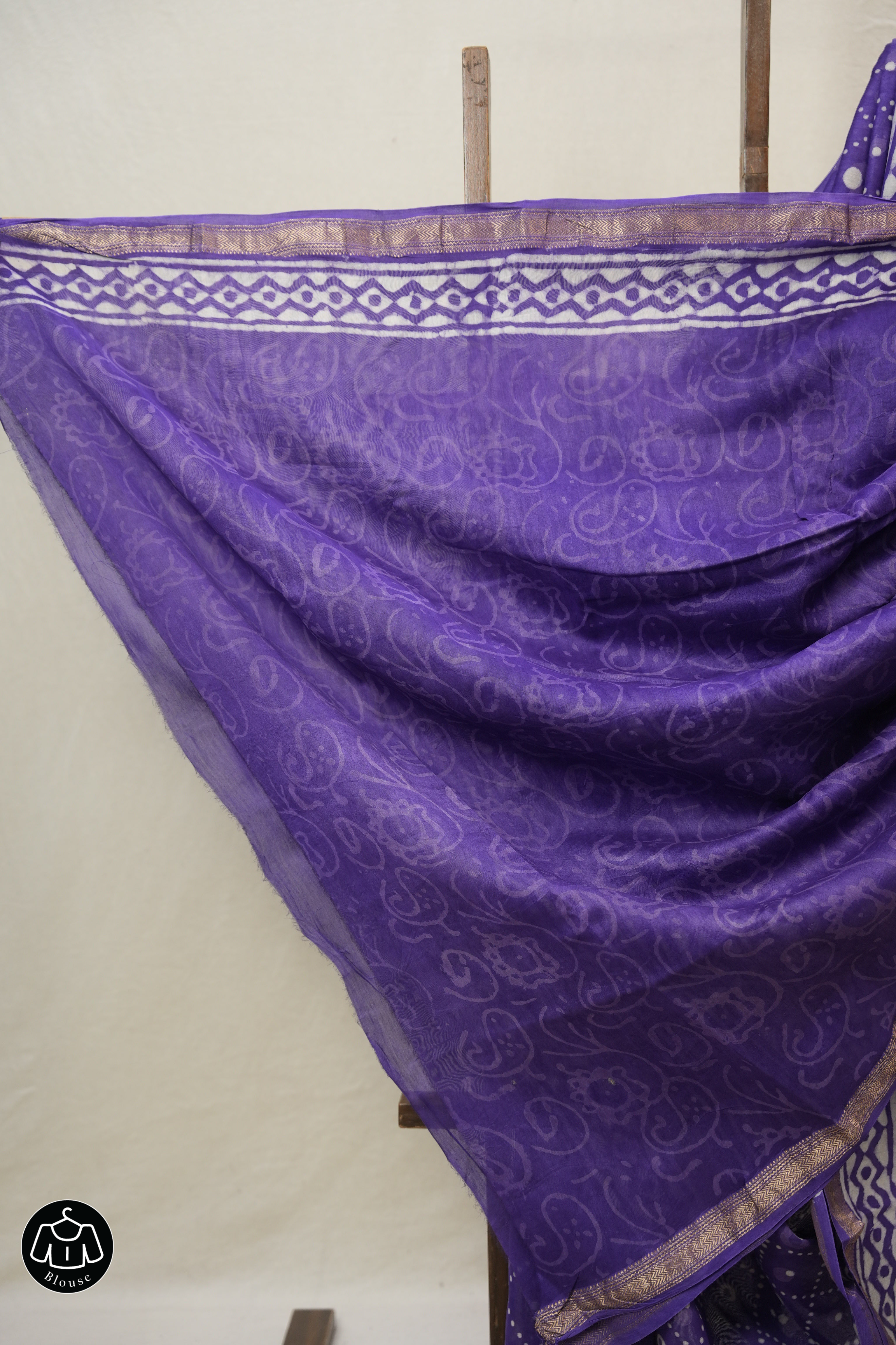 Purple HBP Cotton Silk Saree With Maheshwari Border - SRPCSS1481