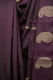 Plum Raw Silk  Saree - SRPRSS1058