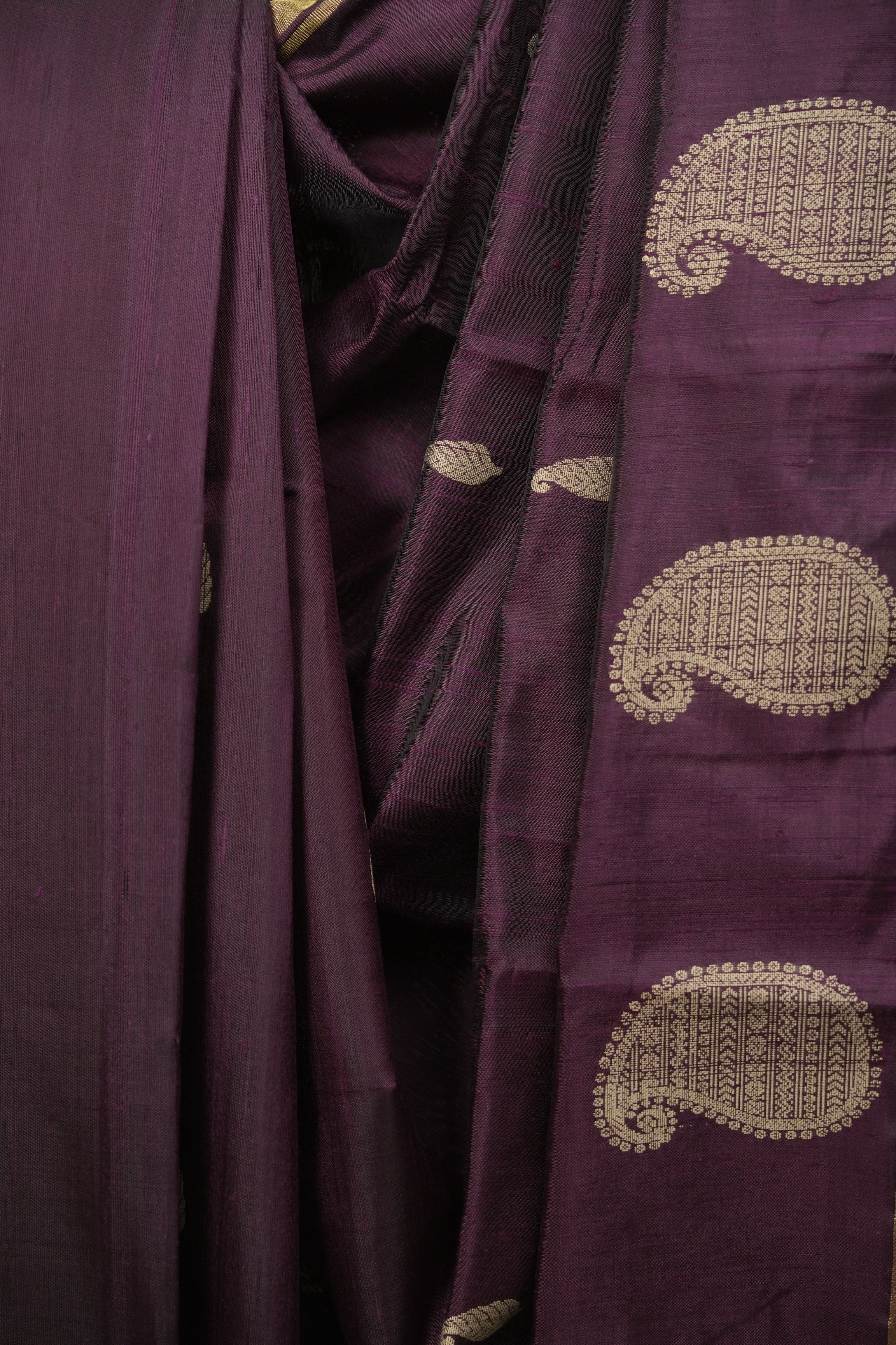 Plum Raw Silk  Saree - SRPRSS1058