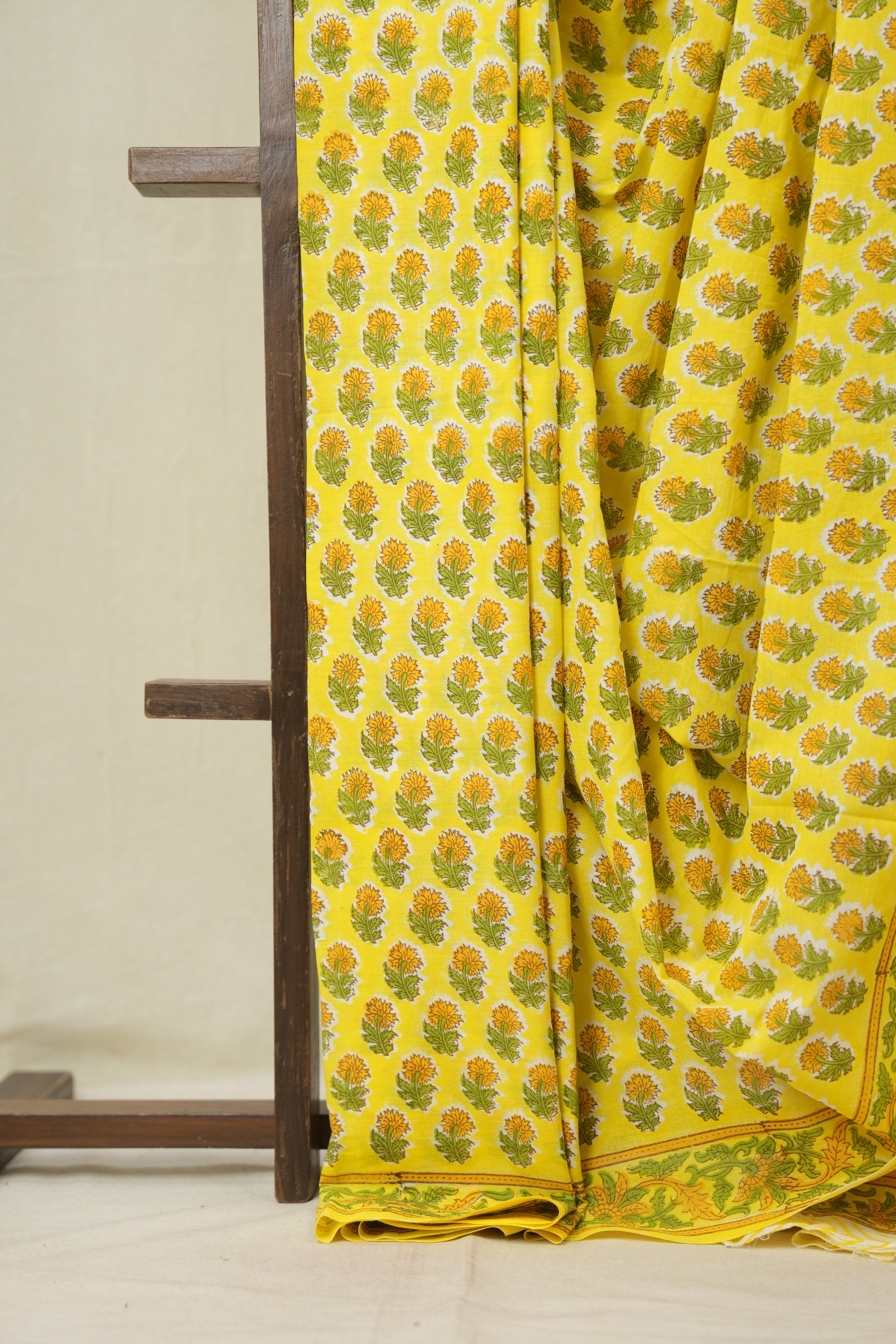 Yellow HBP Cotton Saree - SRYCS3365