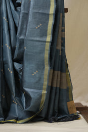 Blue Tussar Silk Saree - SRBTSS1812