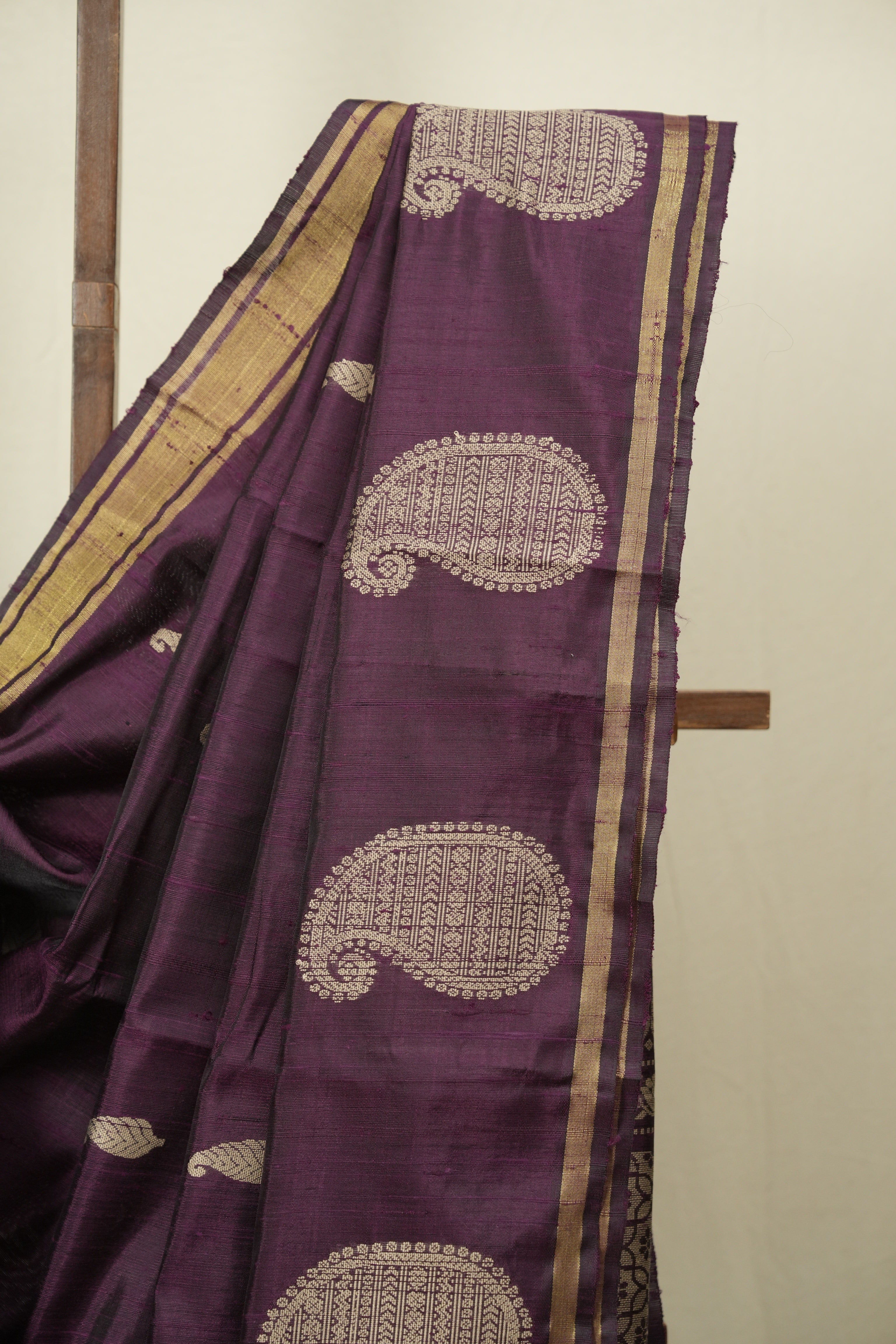 Plum Raw Silk  Saree - SRPRSS1058