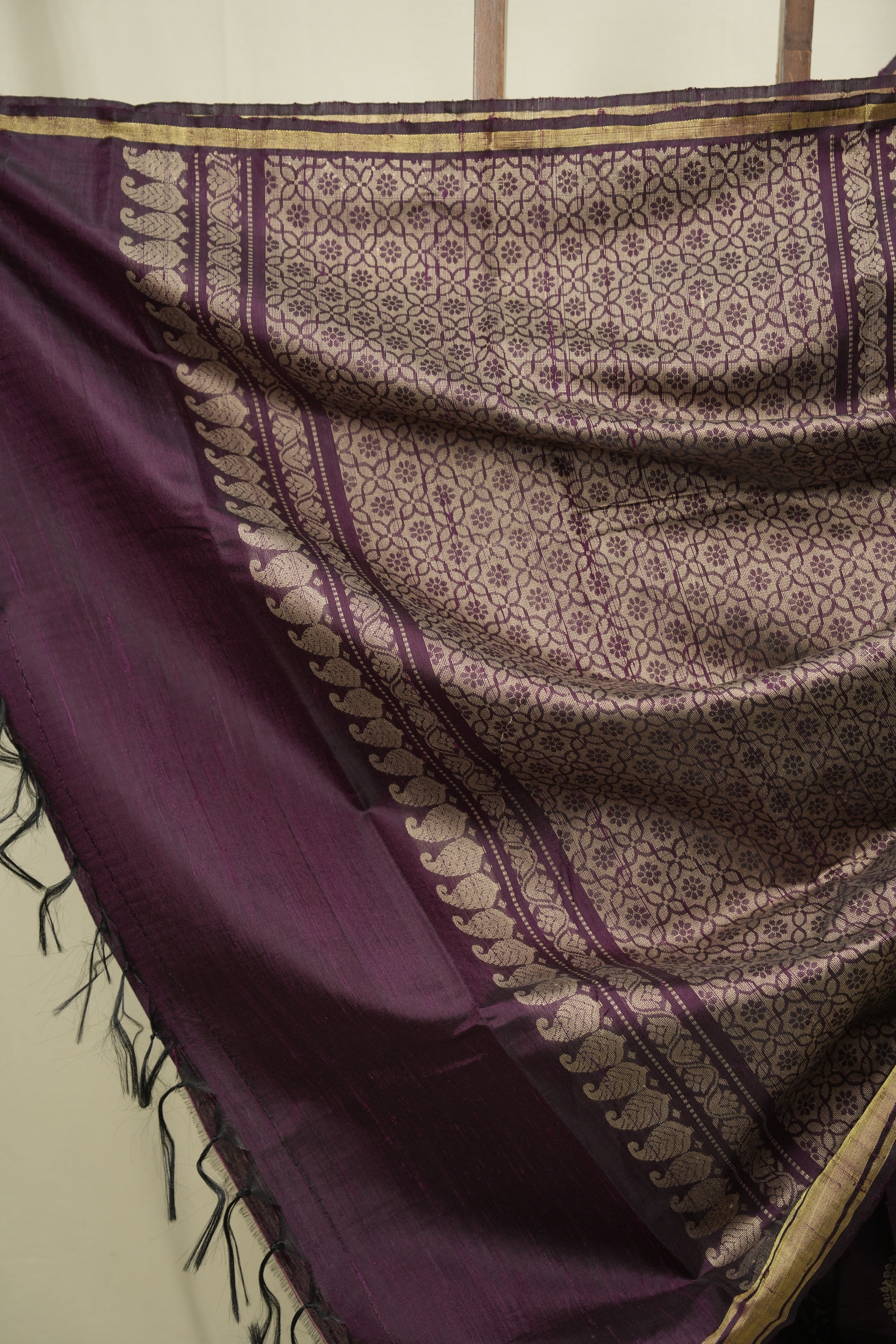 Plum Raw Silk  Saree - SRPRSS1058