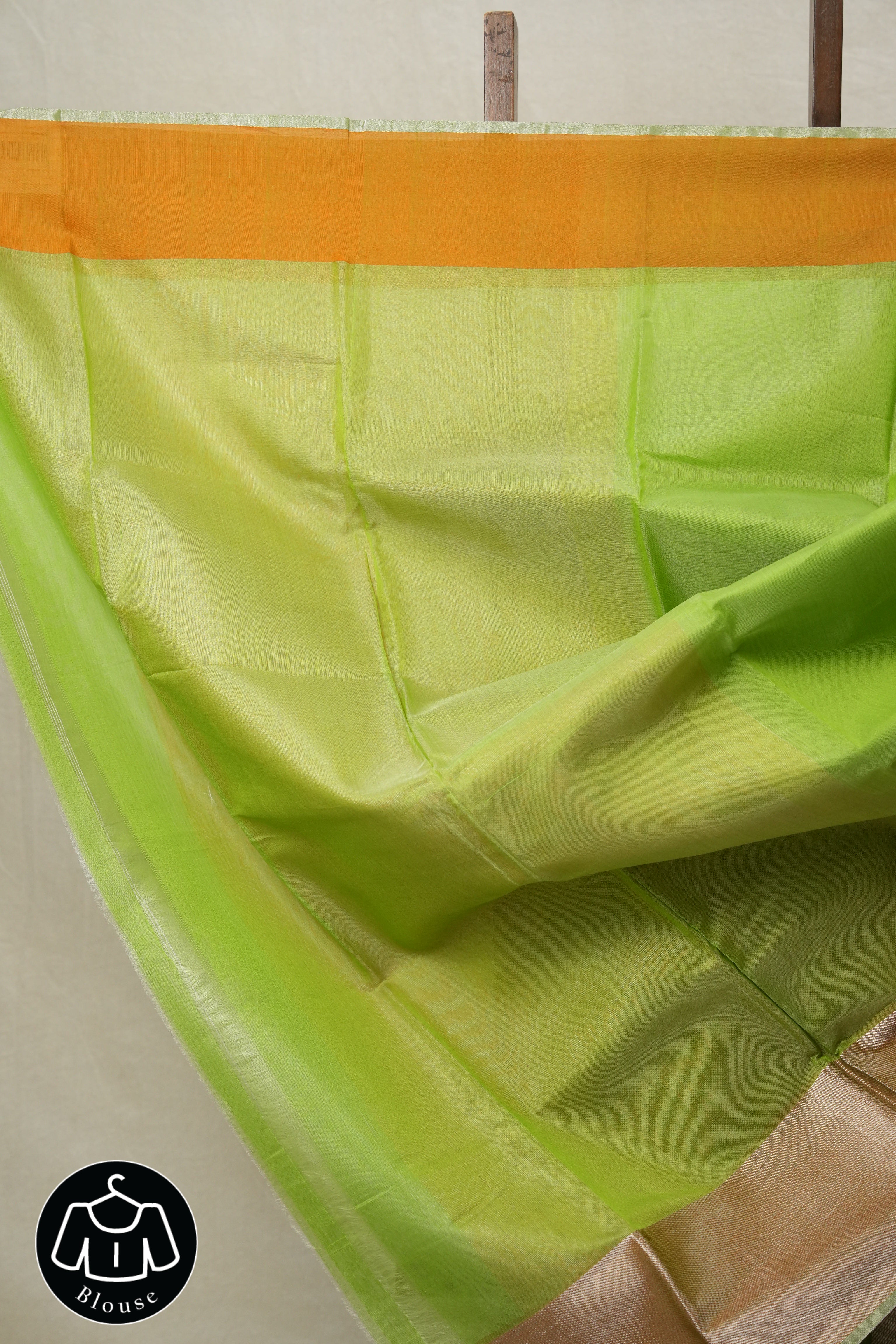 Parrot Green Chanderi Silk Saree-SRPGCSS39
