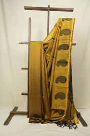 Mustard Raw Silk  Saree - SRMRSS1059
