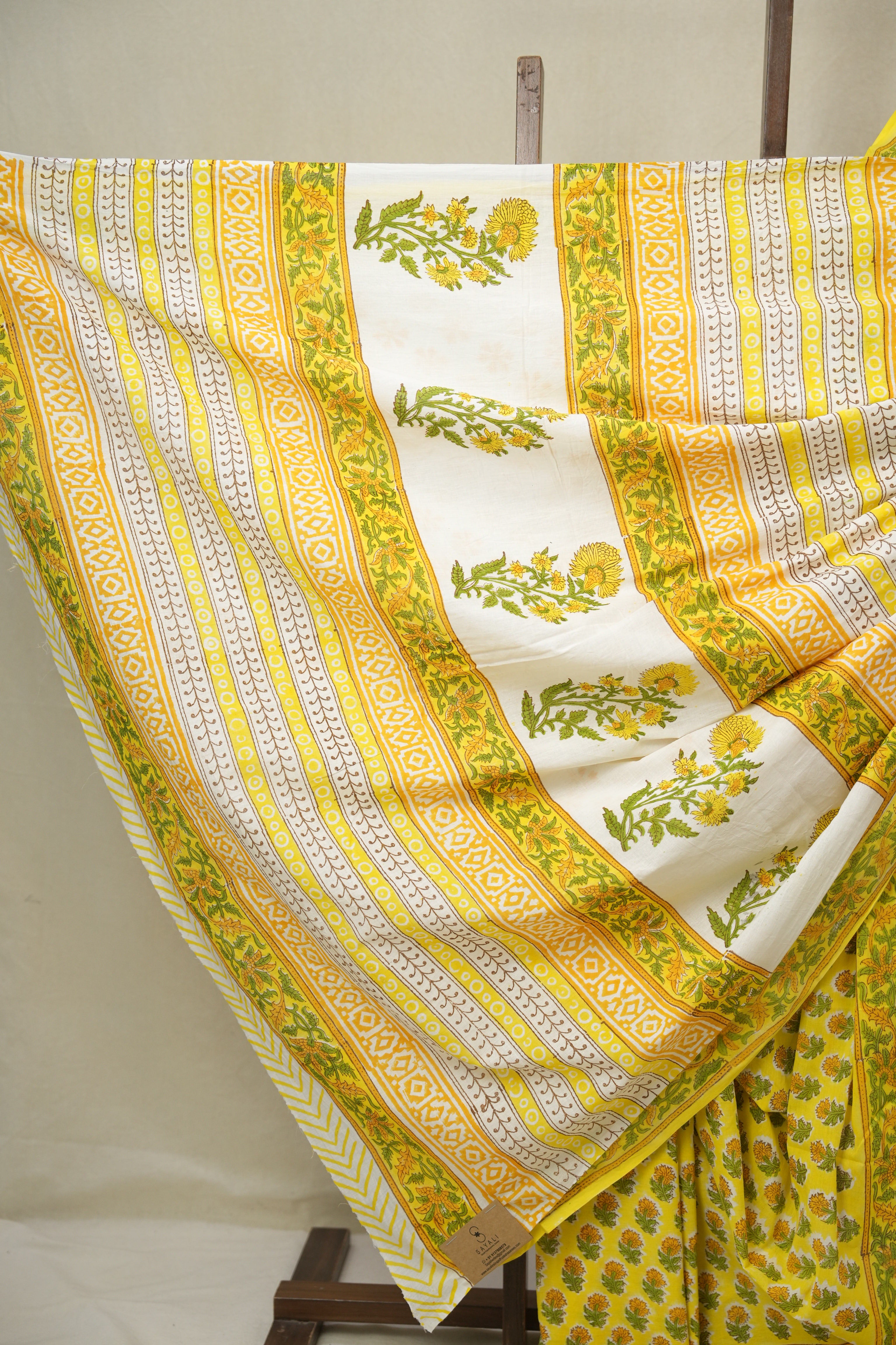 Yellow HBP Cotton Saree - SRYCS3365