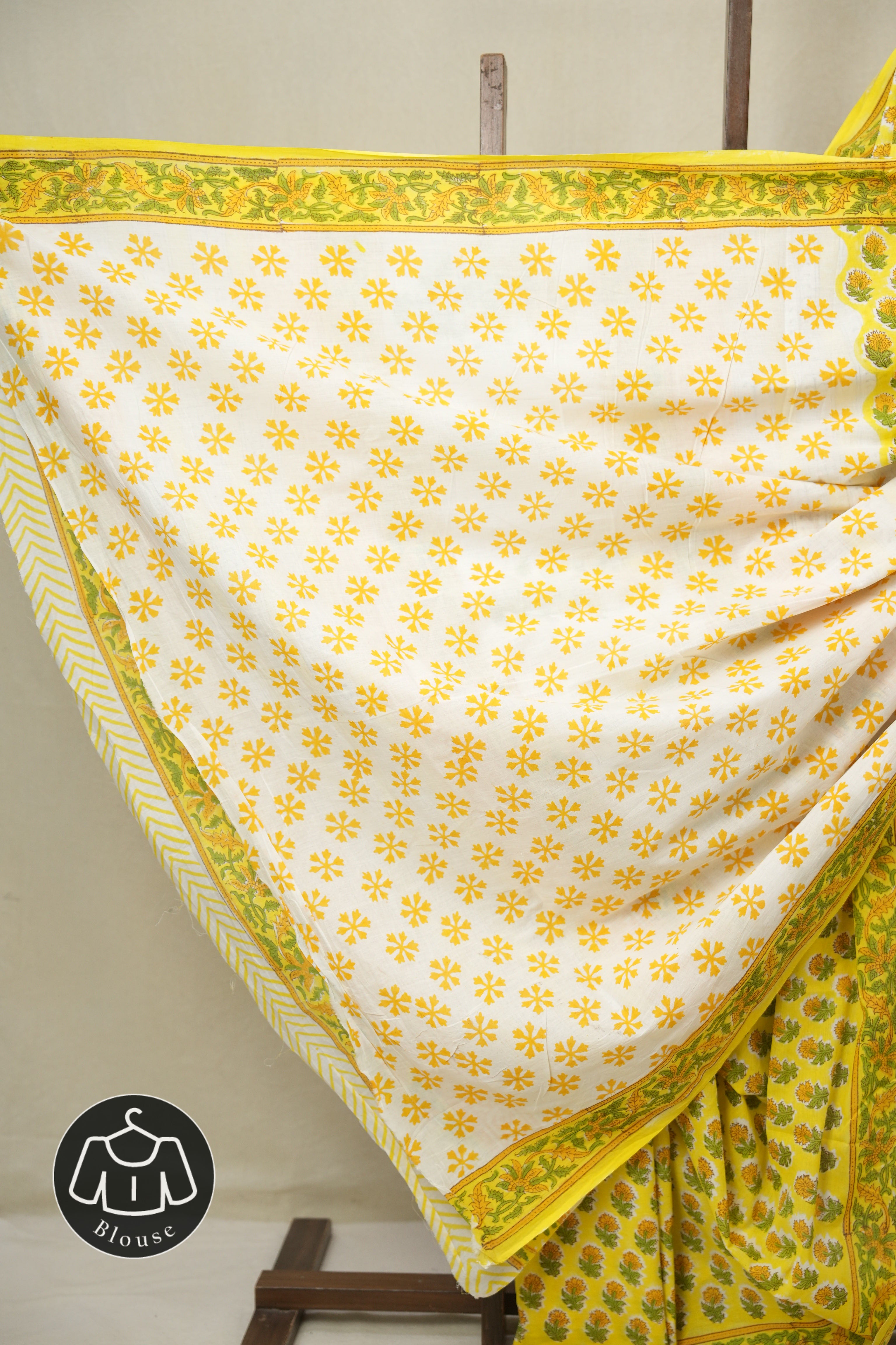 Yellow HBP Cotton Saree - SRYCS3365