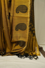 Mustard Raw Silk  Saree - SRMRSS1059