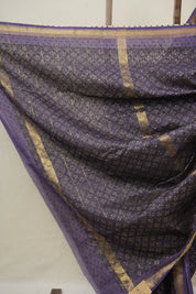Black HBP Cotton Silk Saree With Maheshwari Border - SRBCSS1482