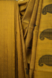 Mustard Raw Silk  Saree - SRMRSS1059