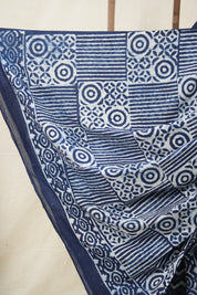 Indigo Blue HBP Cotton Saree - SRIBCS2859