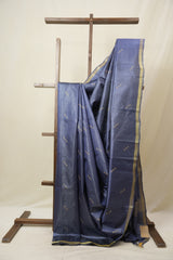 Blue Tussar Silk Saree - SRBTSS1811