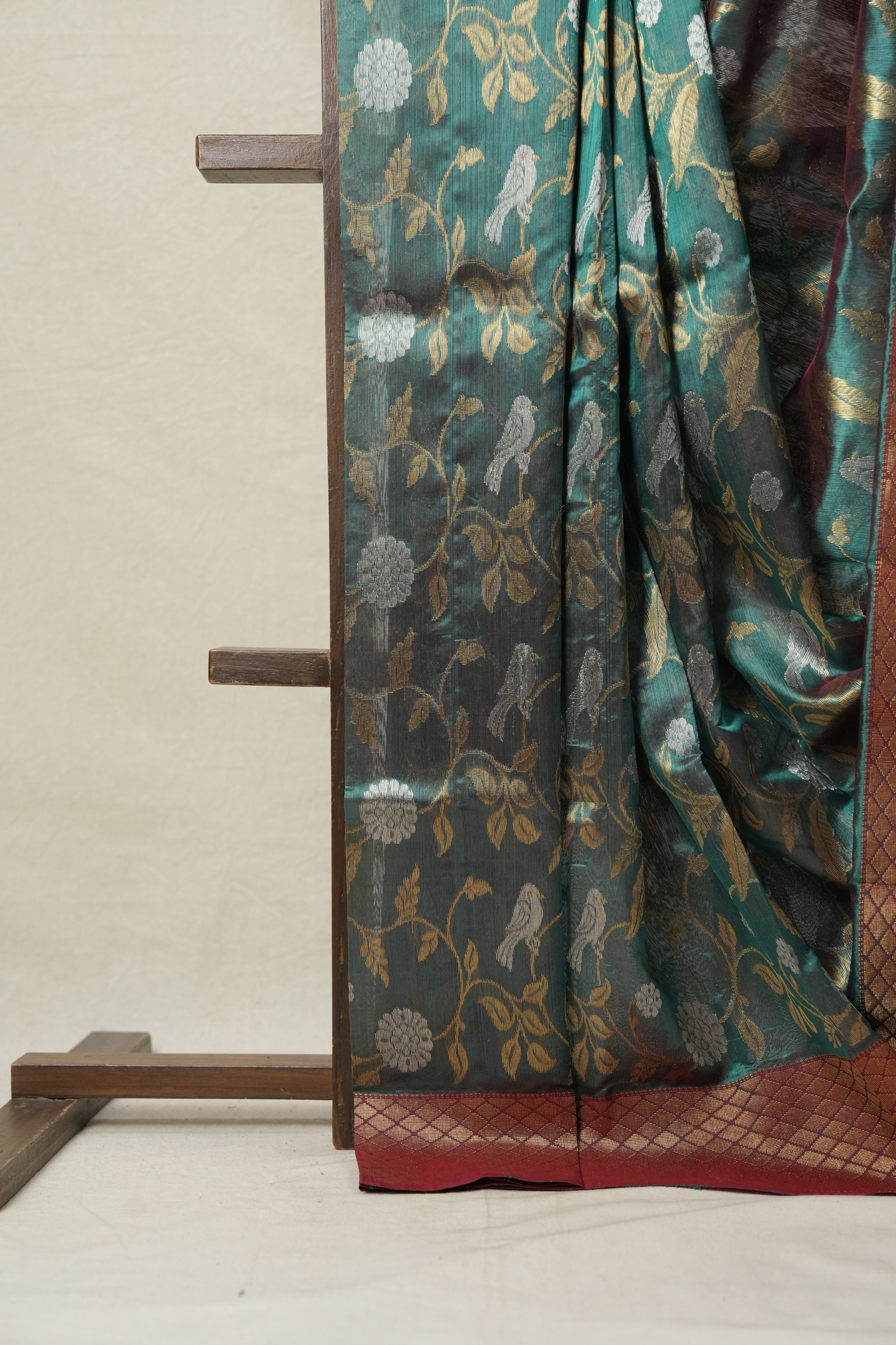 Green Chanderi Silk Saree - SRGCSS227