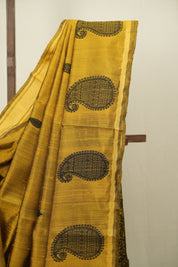 Mustard Raw Silk  Saree - SRMRSS1059