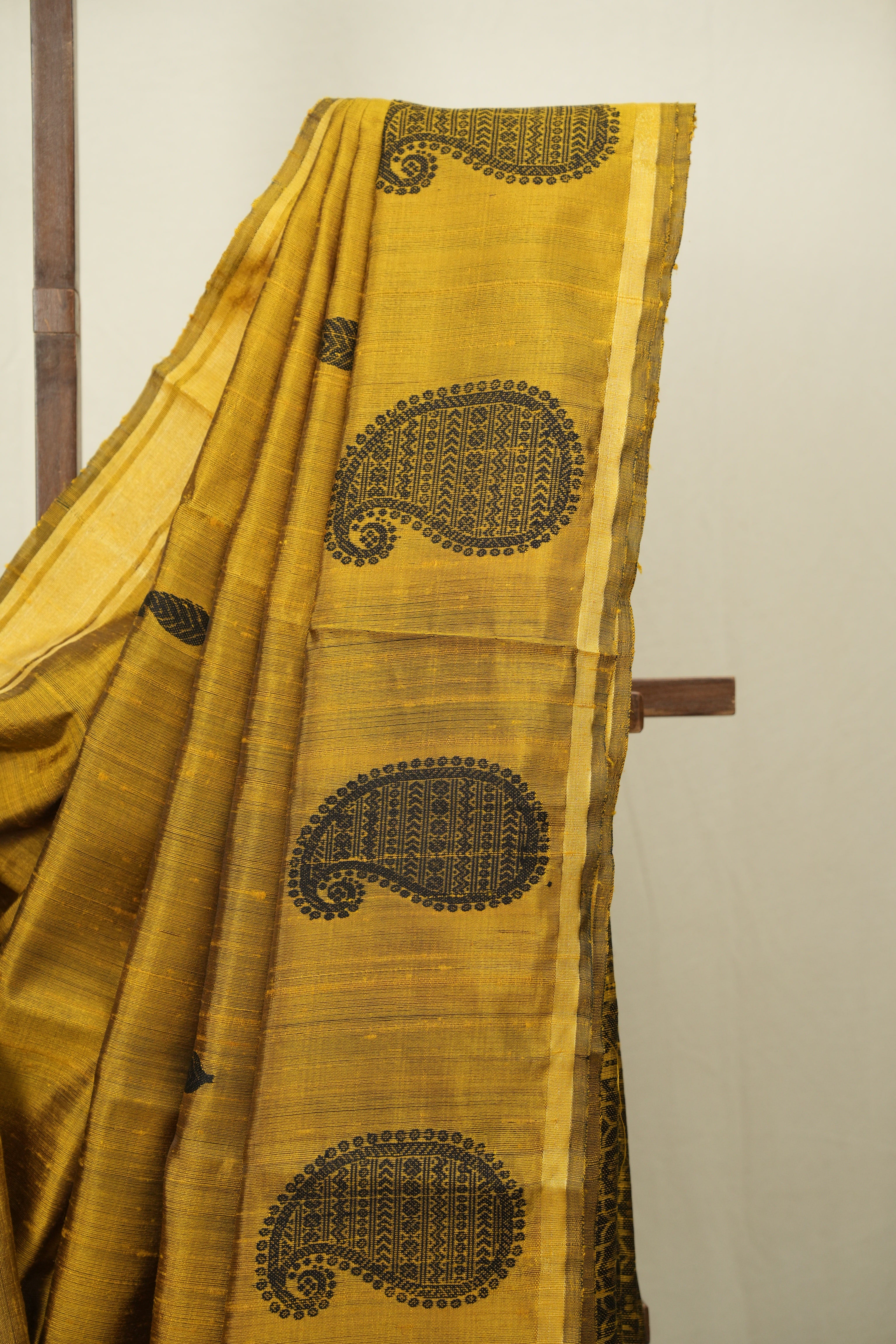 Mustard Raw Silk  Saree - SRMRSS1059