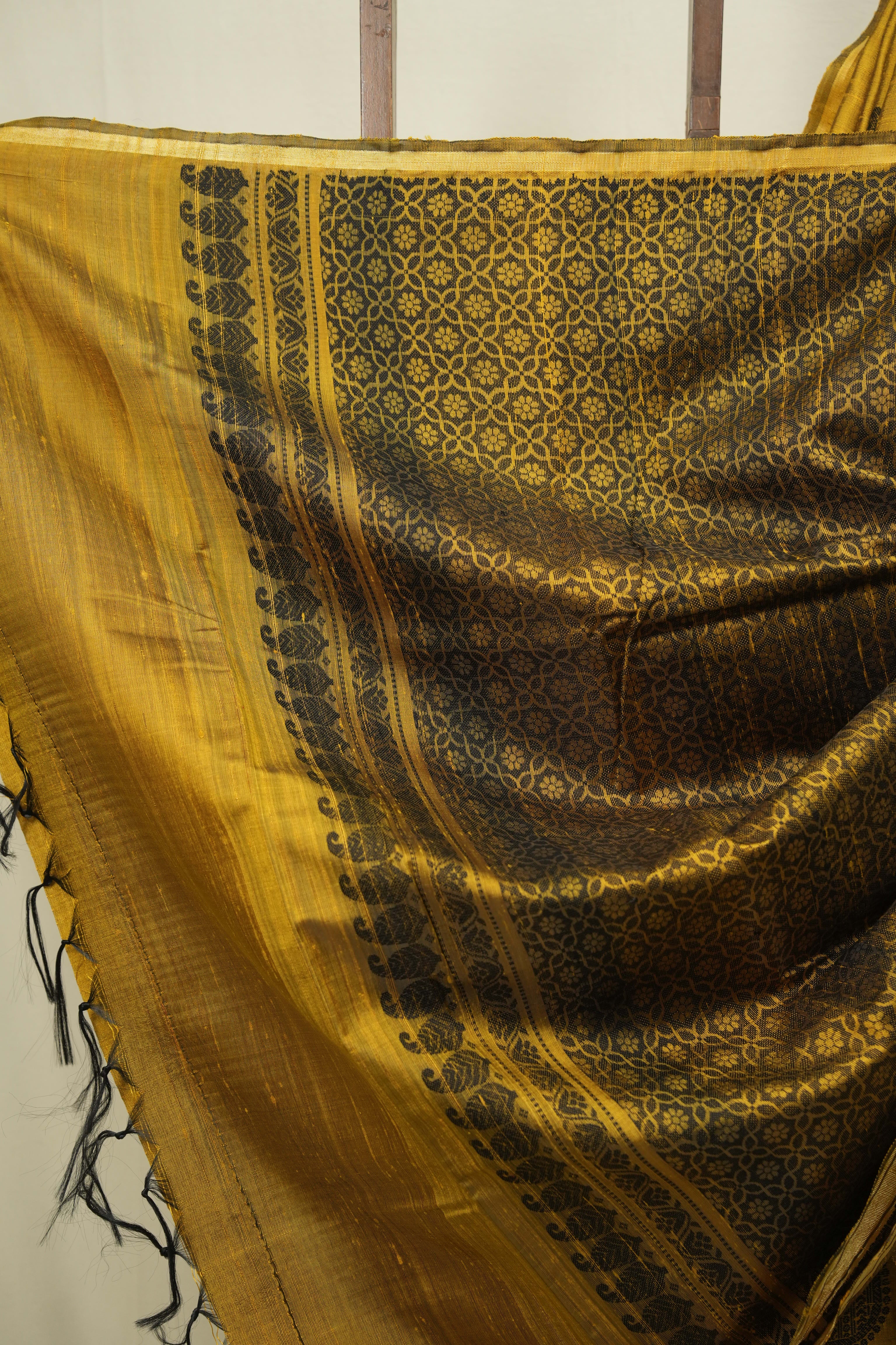 Mustard Raw Silk  Saree - SRMRSS1059