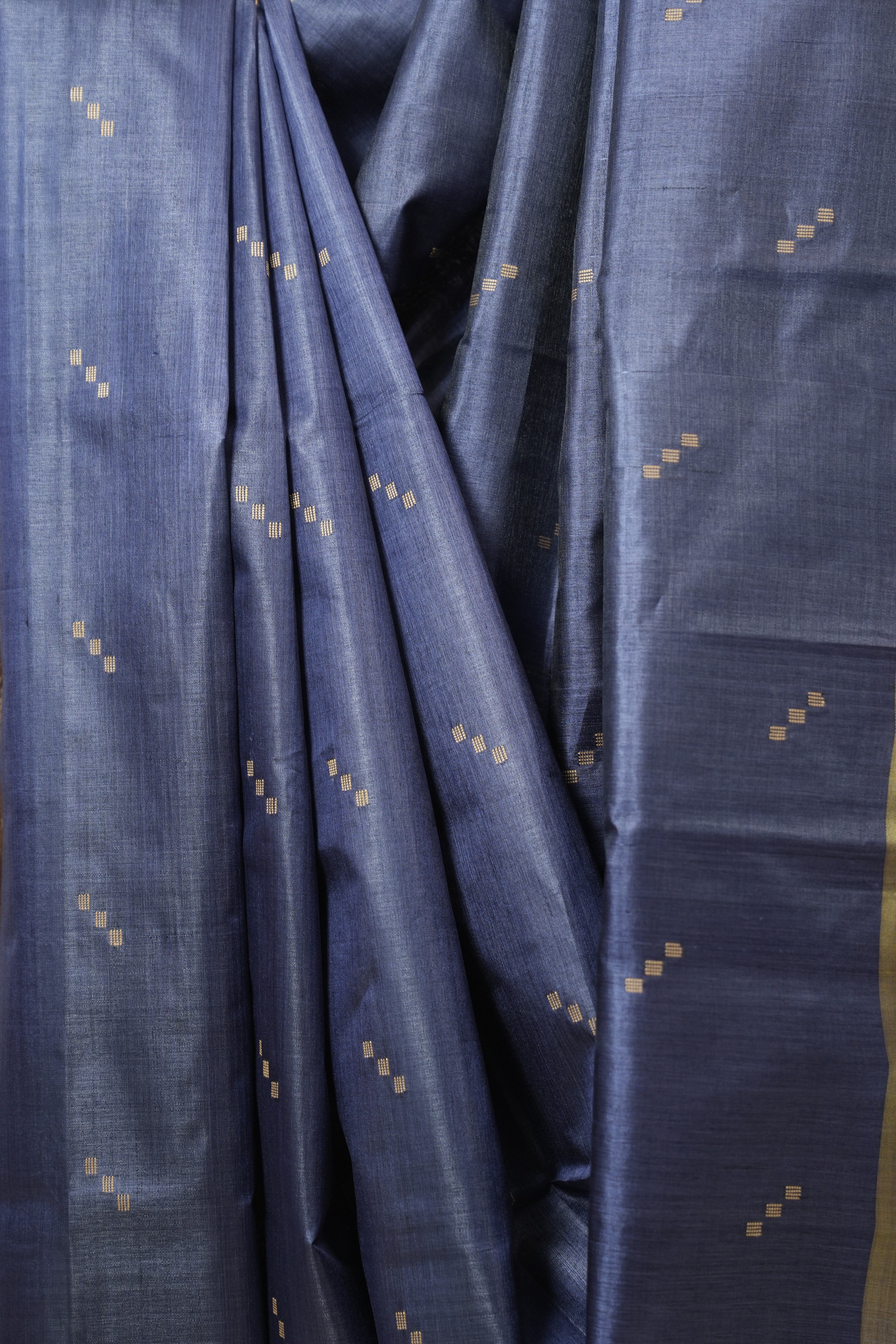 Blue Tussar Silk Saree - SRBTSS1811