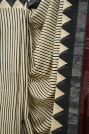 Beige HBP Slub Cotton Saree (DEFECT) - SRBHBPSCS90-PI