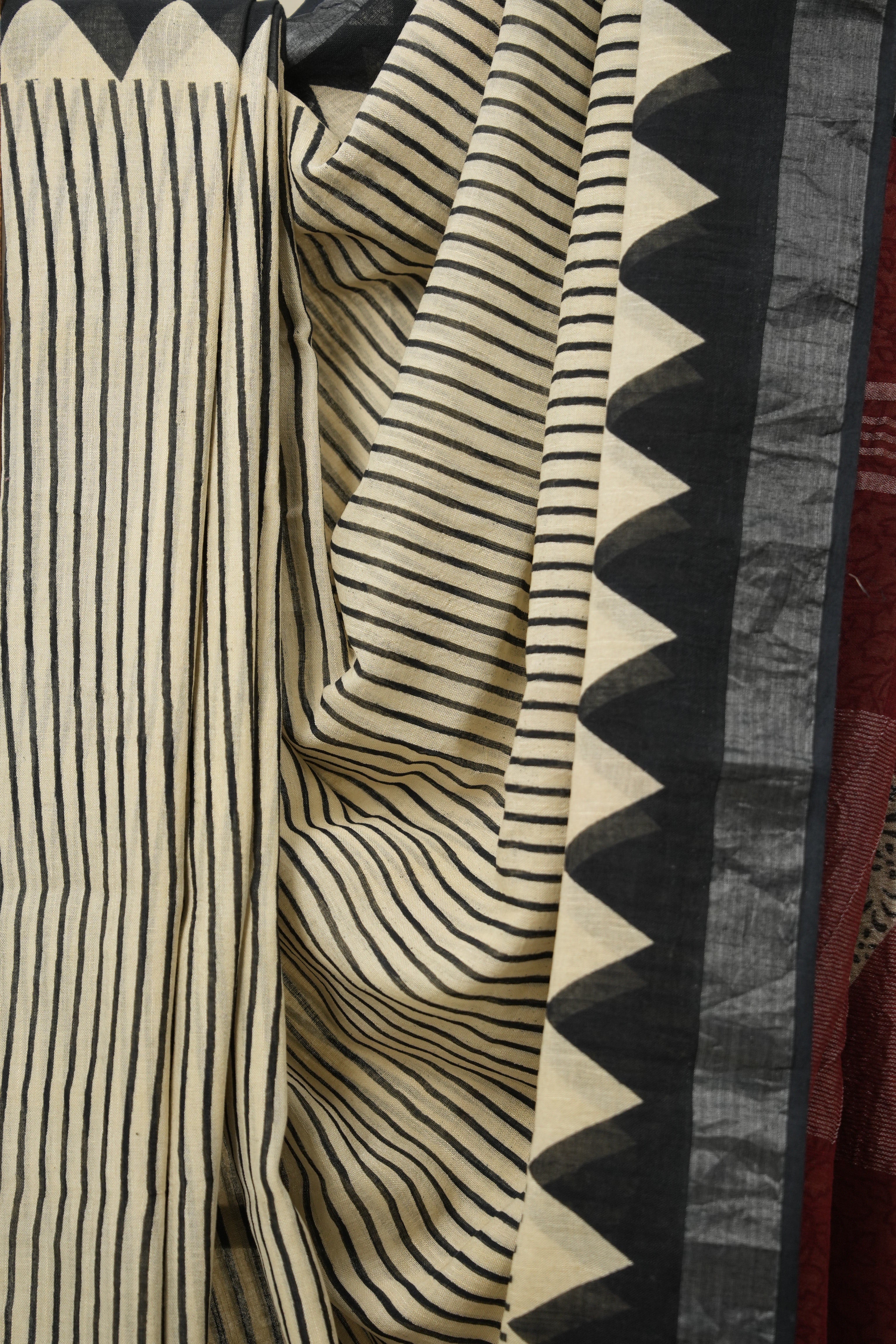 Beige HBP Slub Cotton Saree (DEFECT) - SRBHBPSCS90-PI