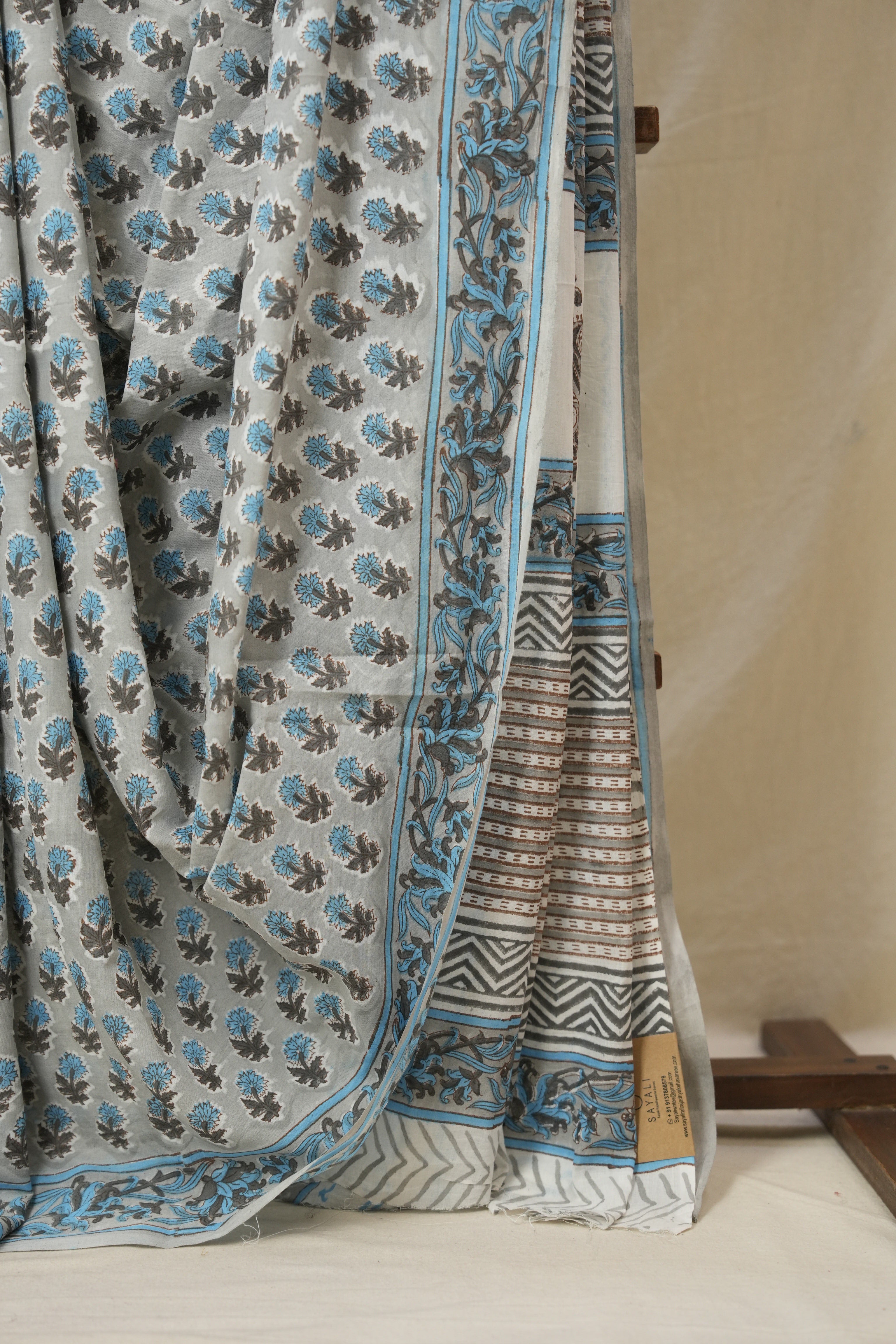 Grey HBP Cotton Saree - SRGCS3364