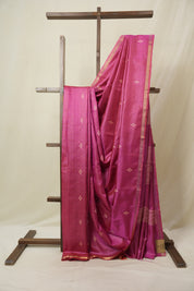 Pink Tussar Silk Saree - SRPTSS1810