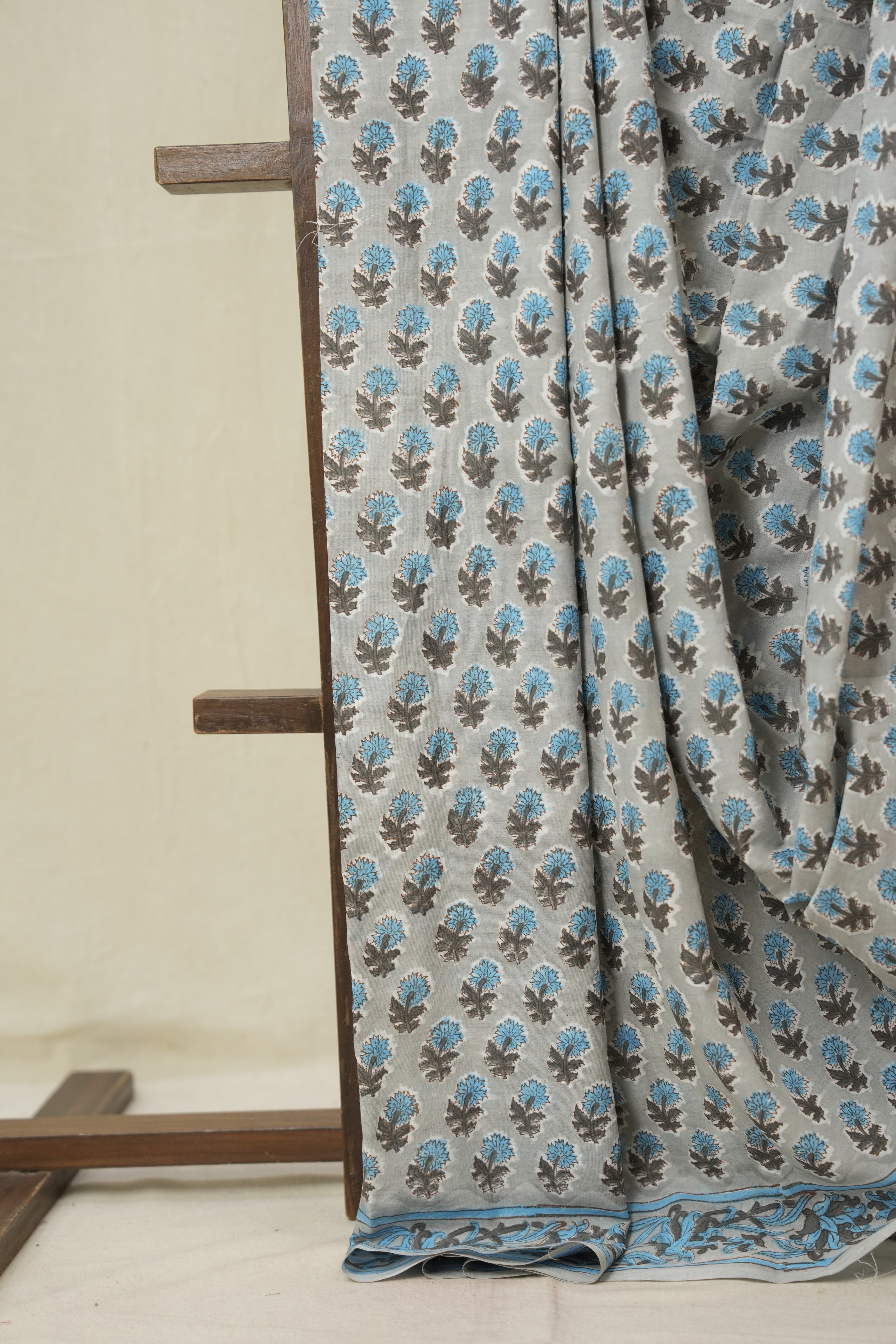 Grey HBP Cotton Saree - SRGCS3364