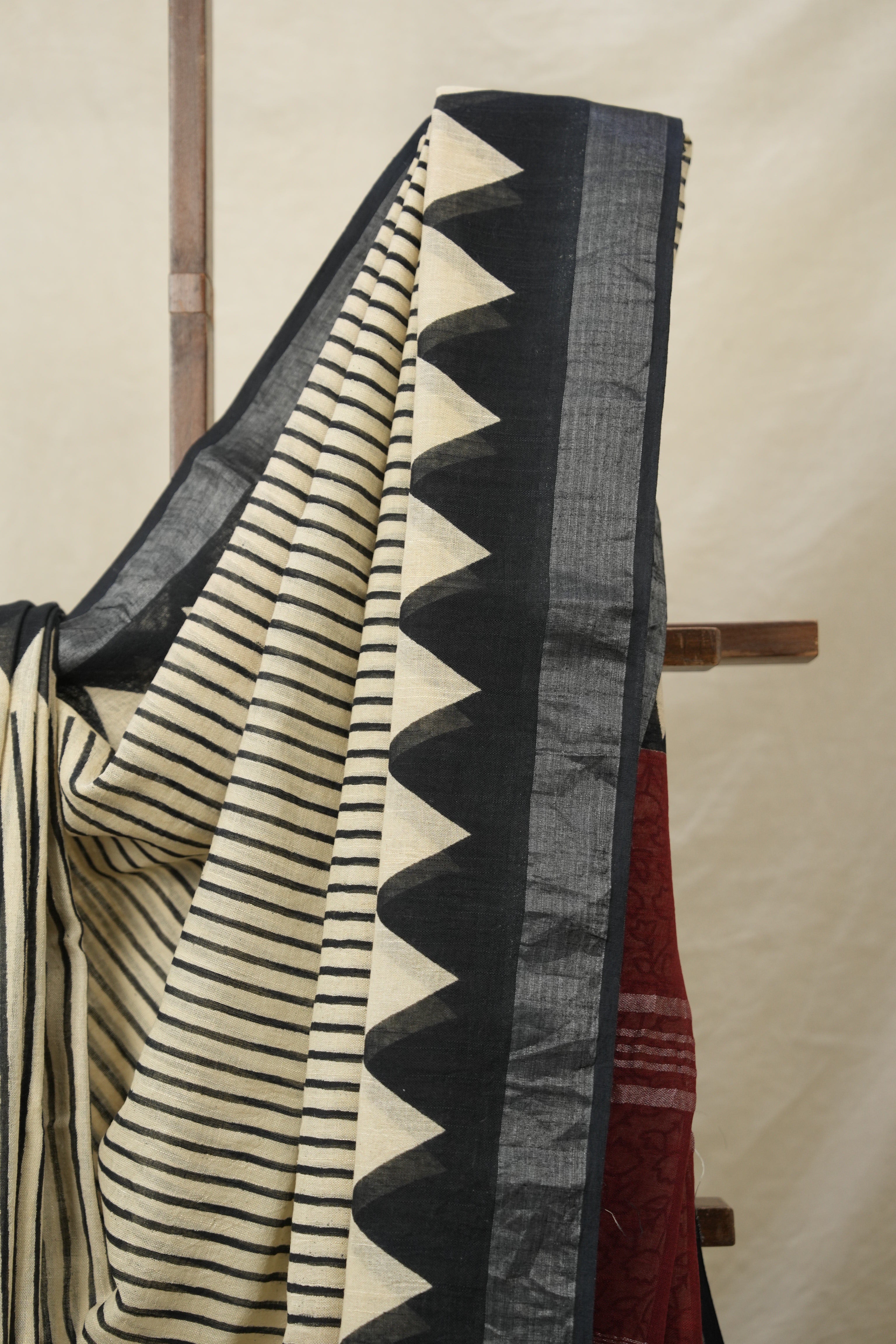 Beige HBP Slub Cotton Saree (DEFECT) - SRBHBPSCS90-PI