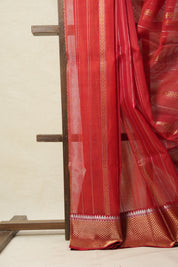 Red Chanderi Silk Saree - SRRCSS174
