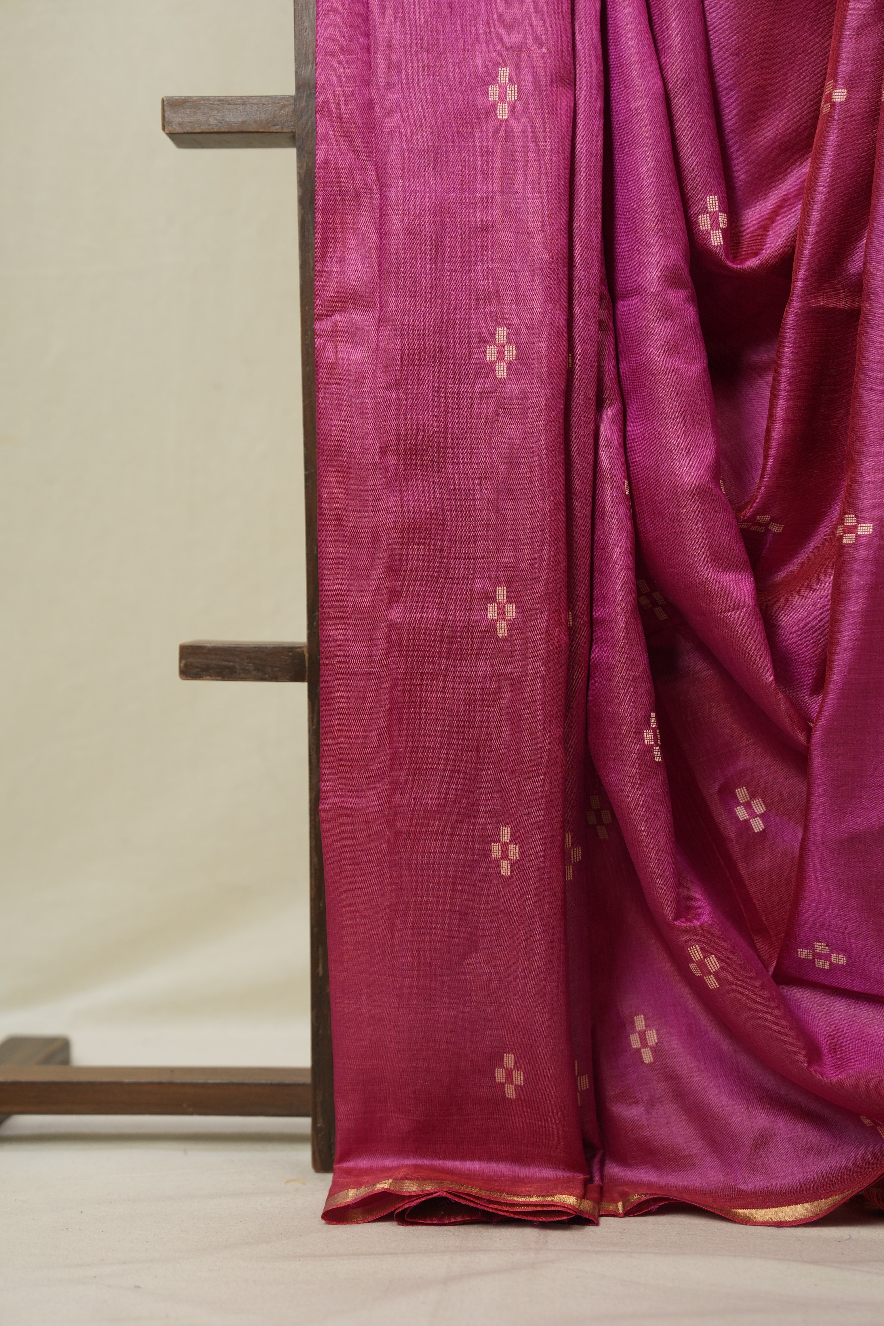 Pink Tussar Silk Saree - SRPTSS1810