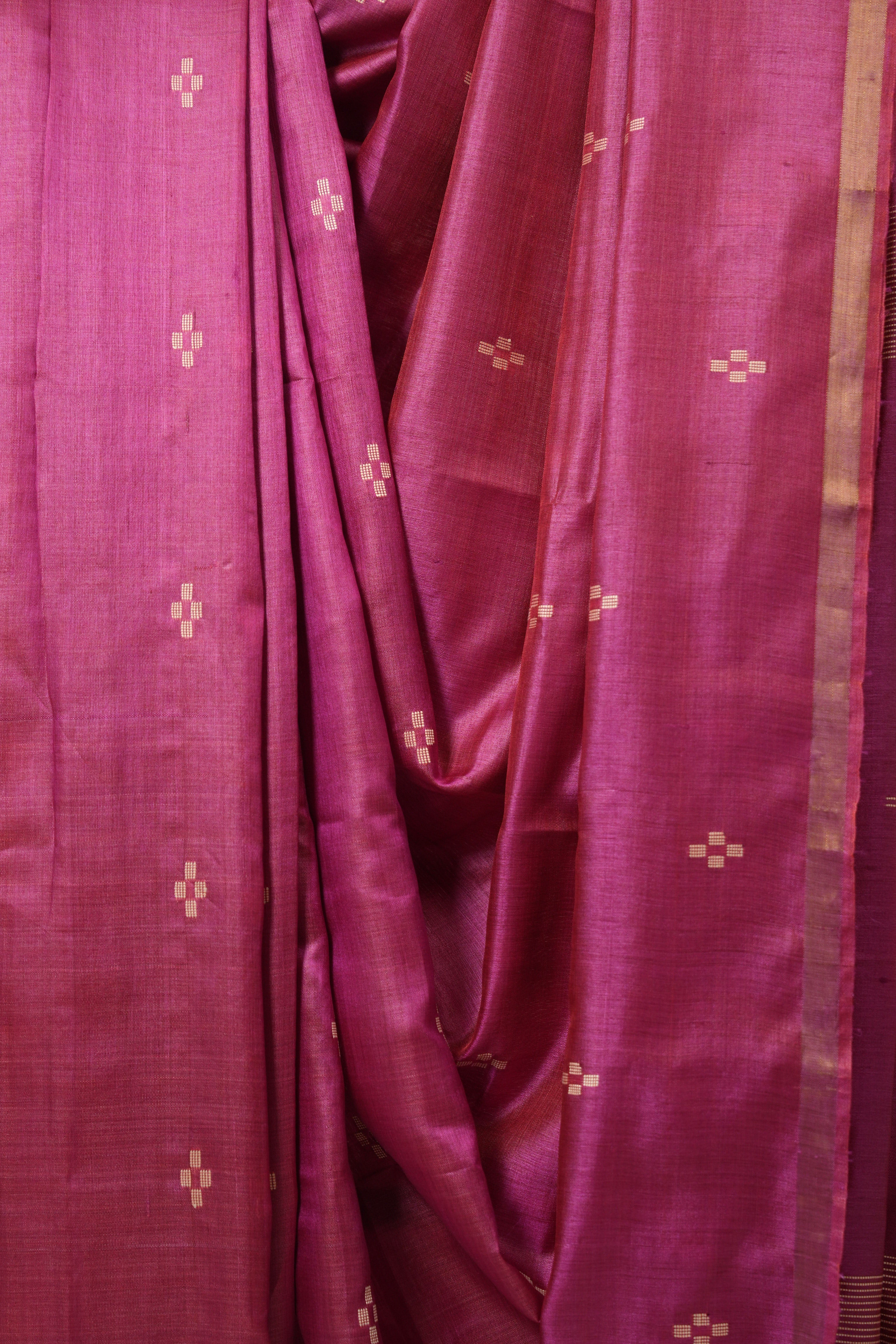 Pink Tussar Silk Saree - SRPTSS1810