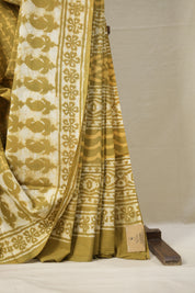 Olive Green HBP Cotton Saree - SROGCS2857