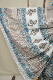 Grey HBP Cotton Saree - SRGCS3364