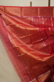 Red Chanderi Silk Saree - SRRCSS174