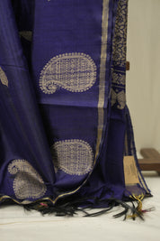 Blue Raw Silk  Saree - SRBRSS1061