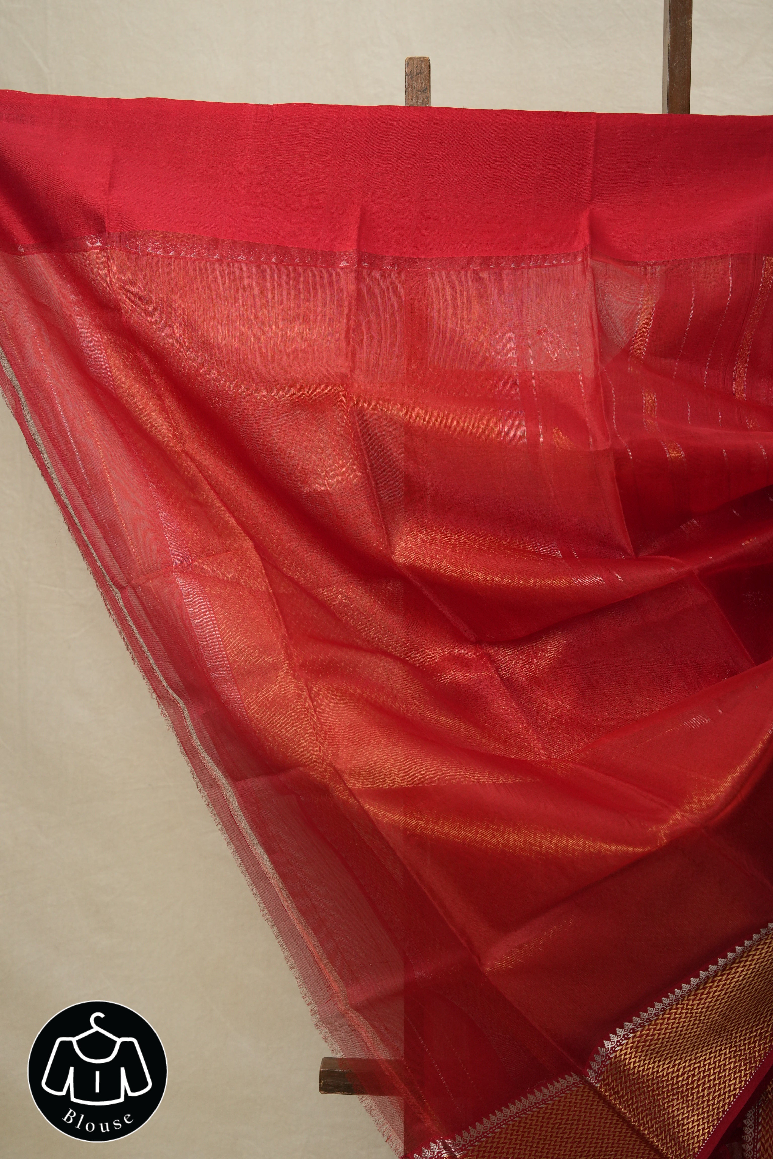 Red Chanderi Silk Saree - SRRCSS174
