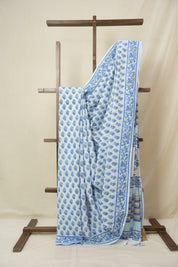 Sky Blue HBP Cotton Saree - SRSBCS3366